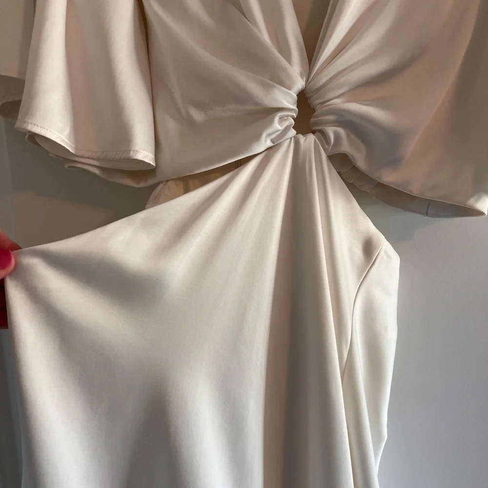 Abercrombie & Fitch Cream Cutout Maxi Dress